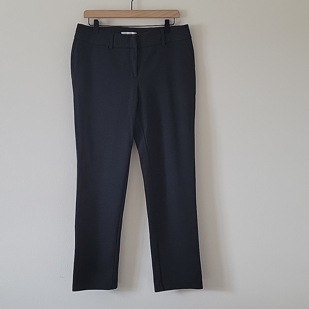 Chico's‎ Dark Charcoal Grey Ponte Wide Waistband Pants Size 8